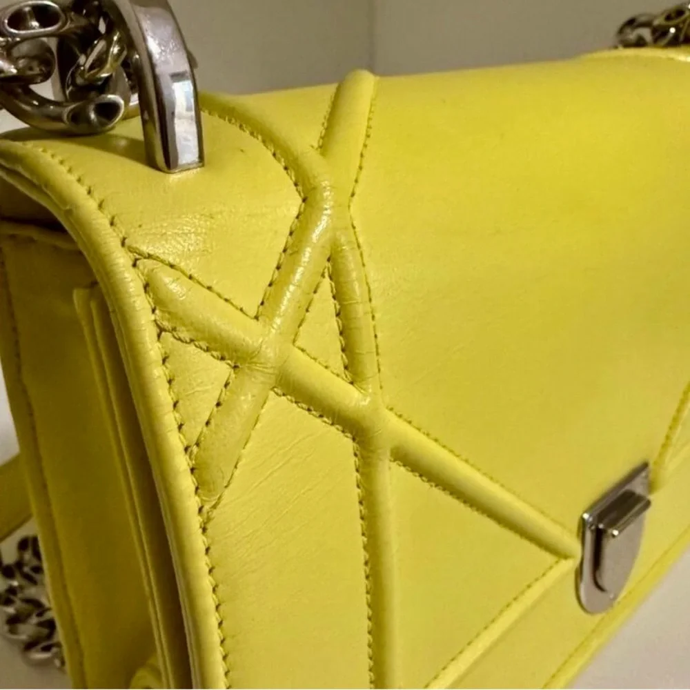 $3350 Dior Diorama Yellow Small Flap Crossbody Bag - Picture 2 of 15